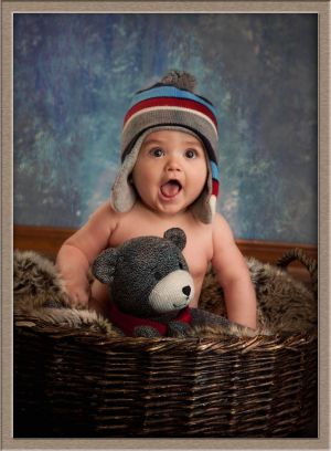 Couture Baby in a Basket Studio Photography in Lake Oswego, Oregon
